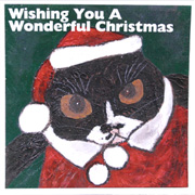 鉄男　猫　クリスマスカード　Wishing You