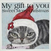 鉄男　猫　クリスマスカード　My gift to you〜Sweet Merry Christmas〜