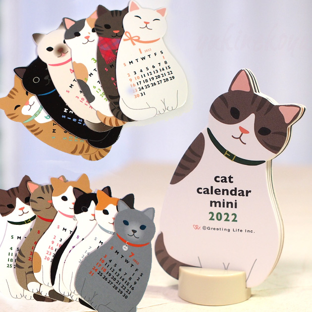 猫ダイカットカレンダー