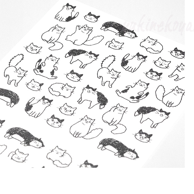猫のシール 手帳シール おしゃべり ネコ柄 デザインフィル ミドリカンパニー