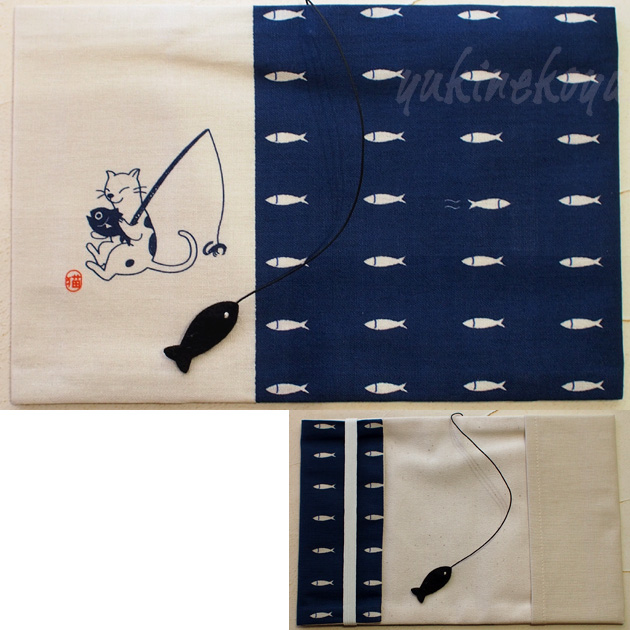 猫柄 文庫本ブックカバー sheepsleep 海老で鯛を釣る 手作り 日本製