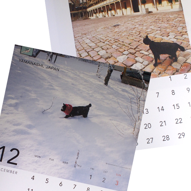 ２０２３年　ヨーロッパを旅してしまった猫と１２ヶ月　黒猫ノロ壁掛けカレンダー