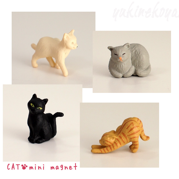 【MIDORIミドリ】猫型　ミニマグネット　４匹入り