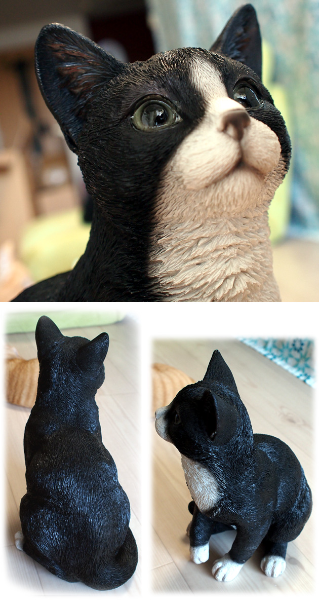 猫の置物 ハチワレ猫（オーナメント）::猫雑貨・猫グッズのお店－雪猫屋－
