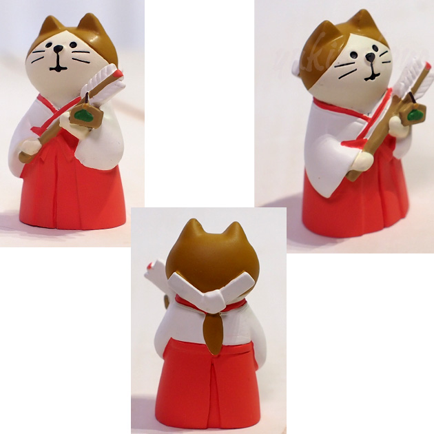 猫のマスコット 猫神主・巫女猫☆デコレ(DECOLE)concombreフクモノ