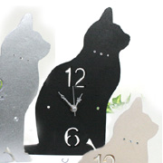 猫の壁掛け兼用置き時計　シェードクロック