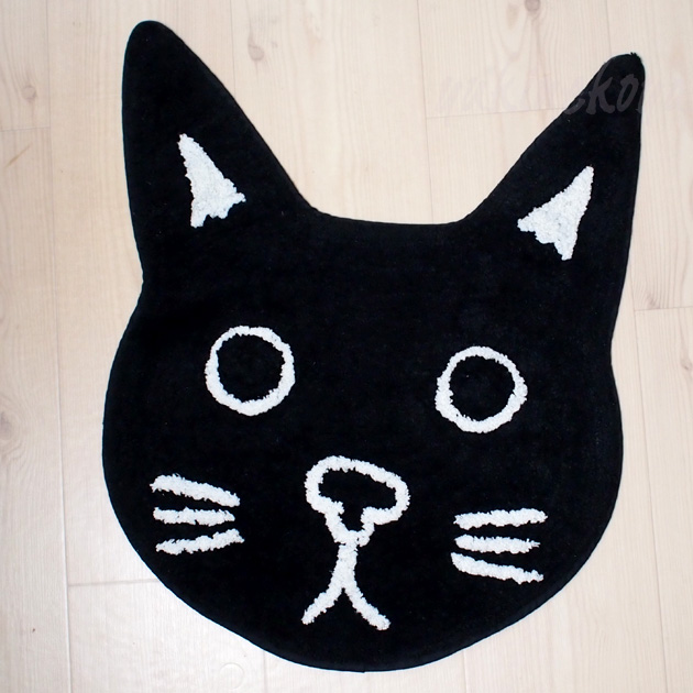 猫顔ダイカットマット　黒猫Ｍｉａ(ミア)	
