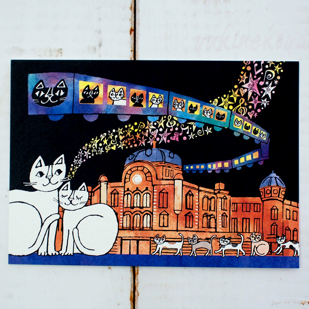 【猫のポストカード】おかべてつろう／TOKYO NEKO STATION。（Okabe Tetsuro)